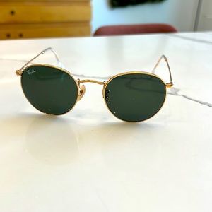 RAYBAN ROUND METAL GOLD/G-15